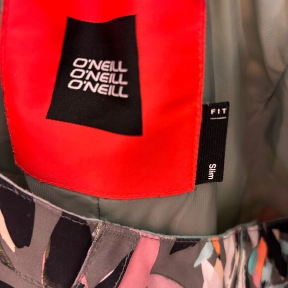O'Neill Hyperdry Girl's Snowpants Grey with Colorful Leaf Print Size US Girl's 1 - Picture 8 of 8